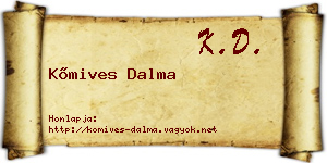 Kőmives Dalma névjegykártya